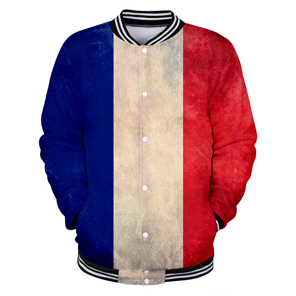 Blackday Harajuku National Flag Baseball Jacket 3D France Print Spring Women-Men 2018 Fashion Georgia Coats Women-Men Casual Jacket