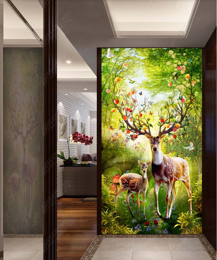 3d wallpaper custom photo Rich and wealthy deer porch background wall muals wall paper for walls 3 d