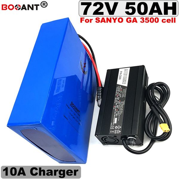 +10A Charger 72V 50AH 5000W electric bike battery for Samsung 35E Sanyo GA 3500 18650 battery pack 72V E-bike lithium battery