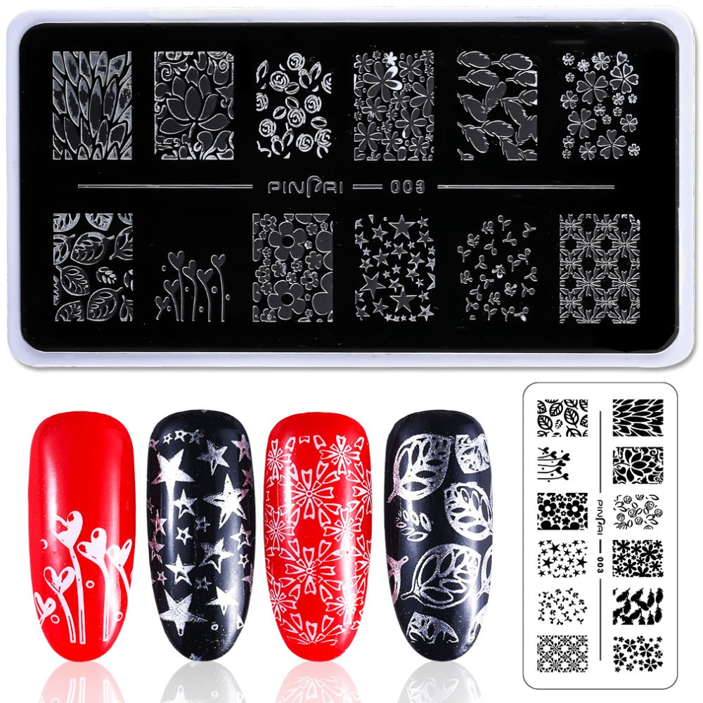 Stainless Steel Nail Art Stamping Plate Flower Animal Geometry Stamp Template Manicure Nail Stamping Image Plates Stencil F528