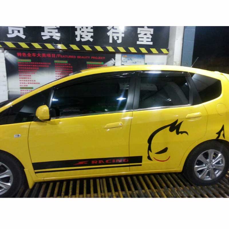 2PCS-set Car Modified Whole Body Stickers Rabbit Pull Decals