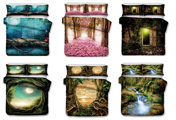 Forest in mystical dreams series Bedding Set no filling Print Duvet Cover Set Lifelike Bed Sheet .twin-full-queen-king.
