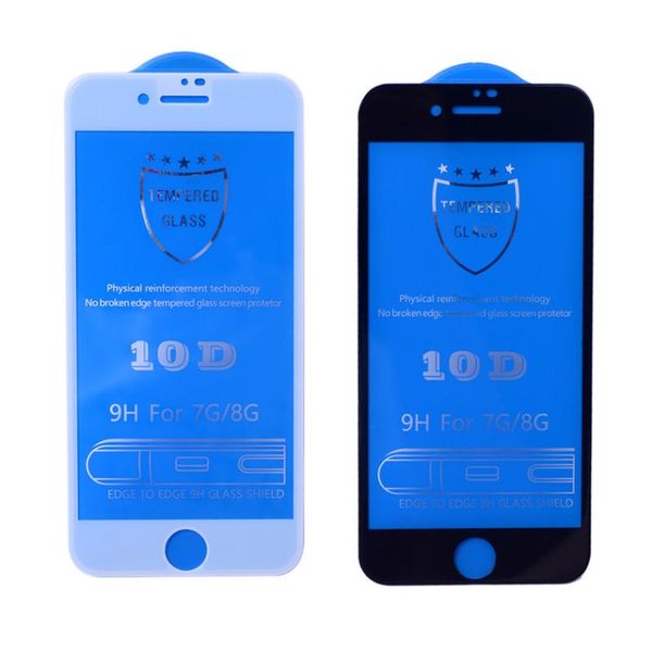 10d Tempered Glass Curved For Iphone 8 9 X XR XS Max Screen Protector Full Glue Cover Film 3D Edge