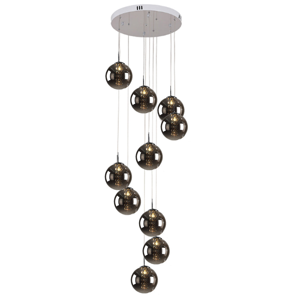 Modern Lamp Spiral Staircase Lighting Chandelier Long Living Room Villa Kitchen Loft Glass Ball LED String Chandeliers