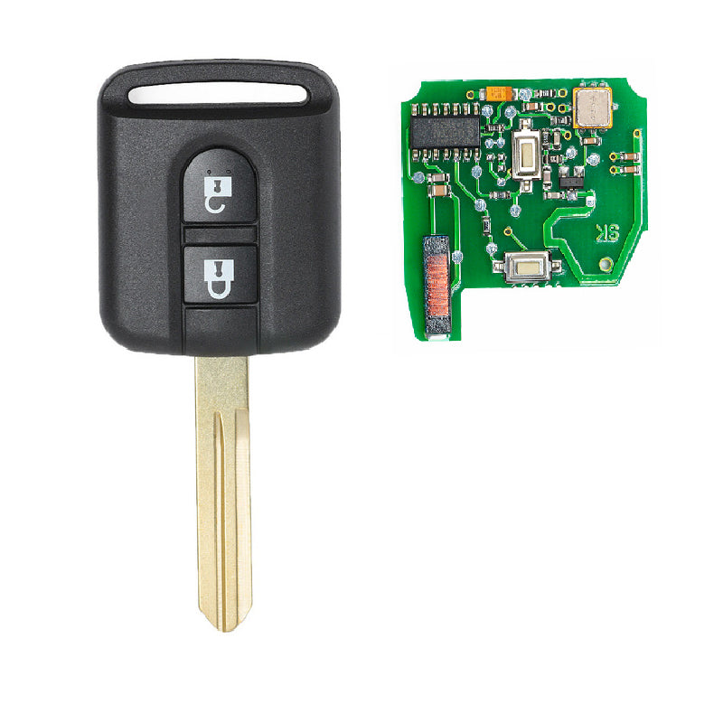 Remote Car Key Fob 2 Button 433MHz PCF7946 Chip for Nissan Micra Navara Qashqai 2003-201