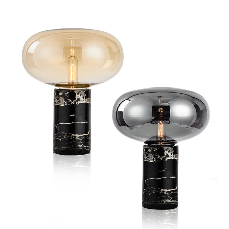 Postmodern Minimalist Marble Table Lamps Creative Glass Lampshade Desk Lamp Model Room led Decoration Lamp Bedroom Study Nordic Lights