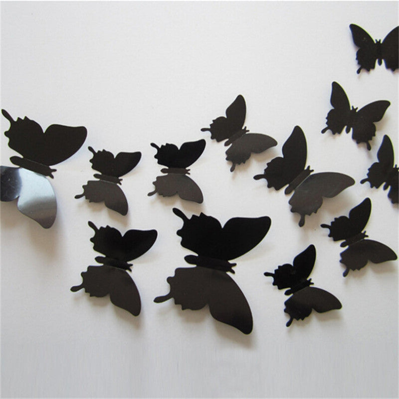24pcs PVC 3d Butterfly wall decor cute Butterflies wall stickers art Decals home Decoration room wall art