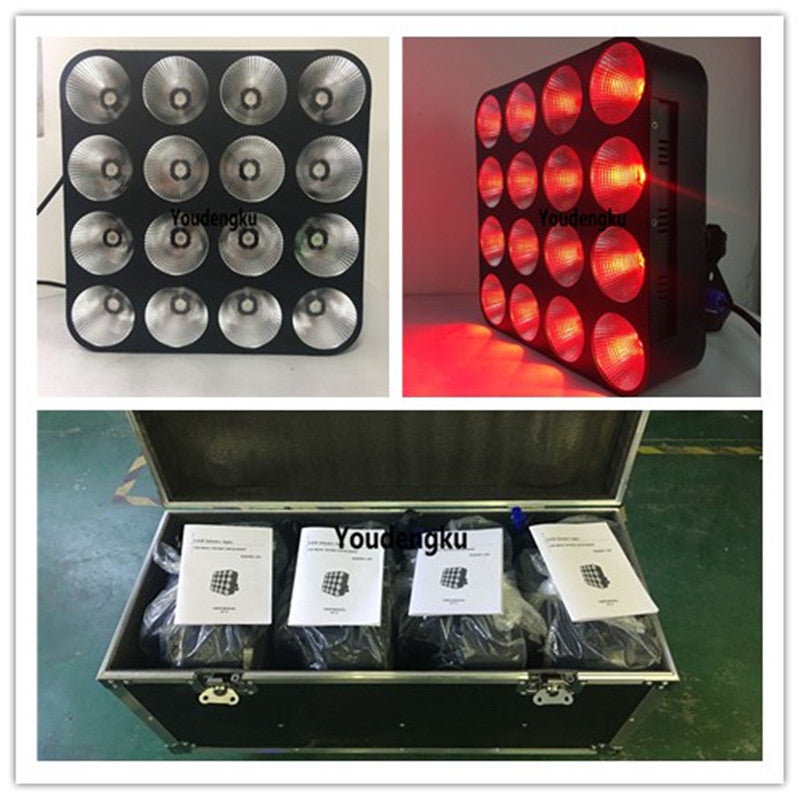 4pcs-lot Stage Light 16x30w LED Disco Light Matrix Blinder Panel 4x4 3in1 rgb LED Matrix beam light with flightcase