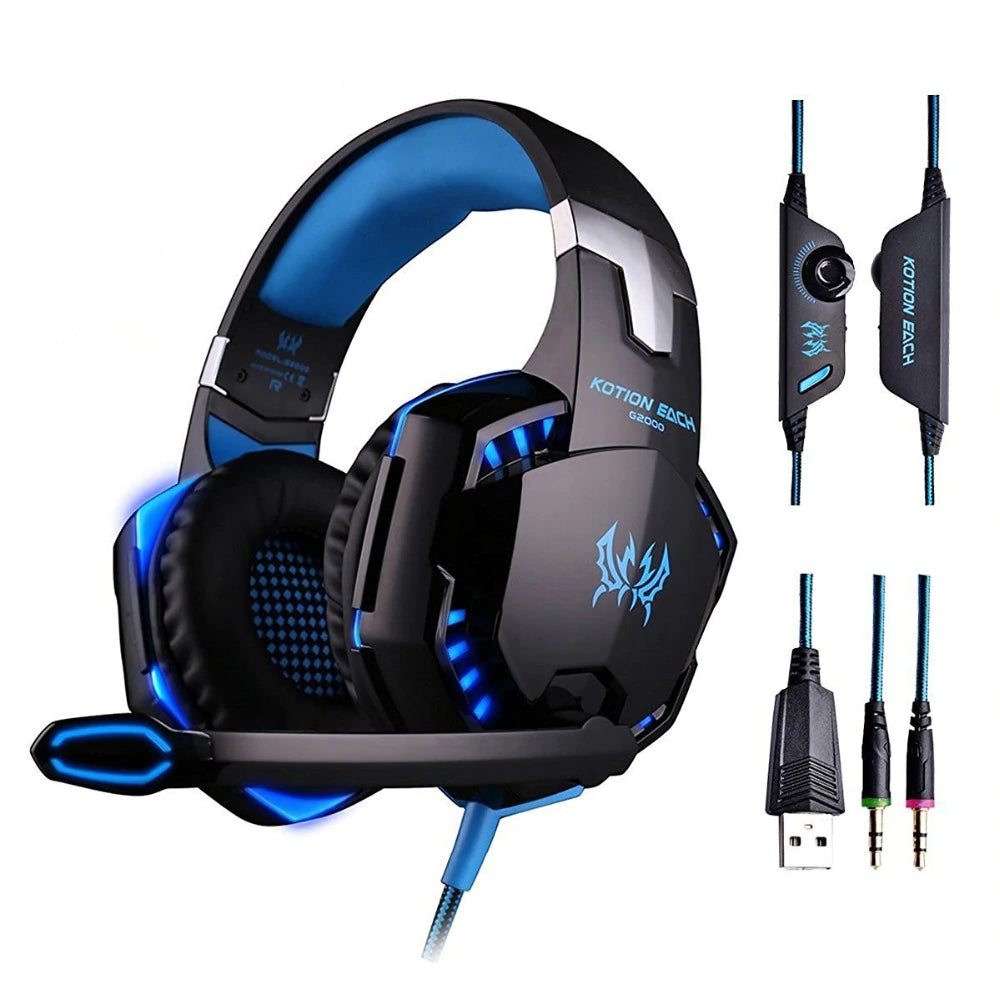 G2000 Gaming Headset Casque Wired PC Stereo Earphones Headphones with Microphone for New Xbox One-Laptop Tablet Gamer