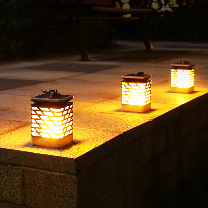 Solar Candle Flame Lamp Outdoor Solar LED Flame Flickering Lawn Lamps Waterproof Garden Countyard Landscape Light
