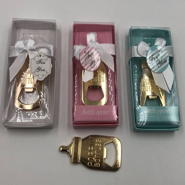 50pcs-lot Kid Gold Feeding Bottle Beer Openers Golden Nurser Bottle Opener For Baby Shower Favors Gift