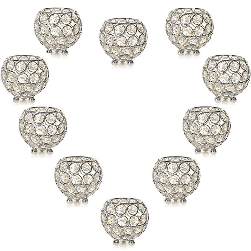 Crystal Votive Candle Bowl Holders for Home Decoration Wedding Table Centerpieces Moroccan Candle Lantern Tealight Candle Jar Candelabra 8cm