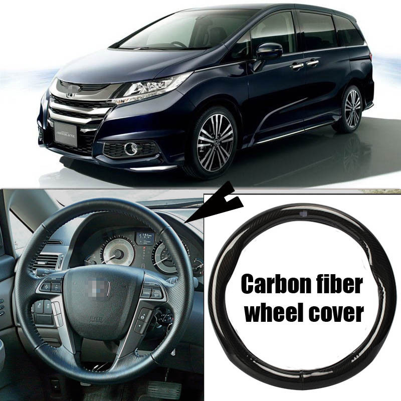 For Honda Odyssey Car Carbon Fiber Leather Steering Wheel Cover Sport Racing