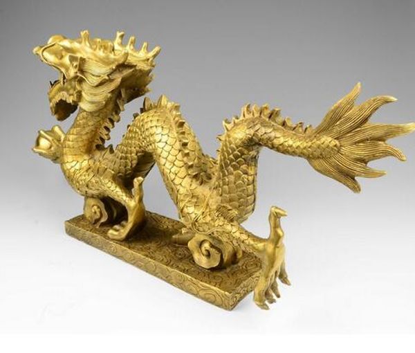 Bronze, Dragon Ornaments, Feng Shui, Decorations, Home Furnishing, Office, Copper Dragon Craft, Statue, Figurine, Gift ~