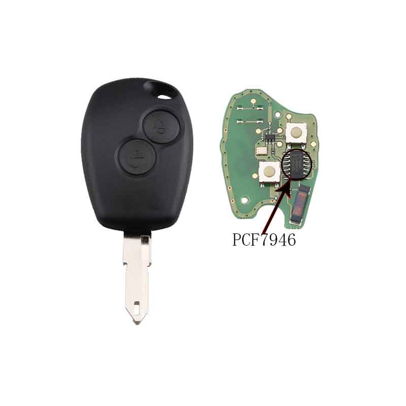 Replacement 2Button PCF7946 chip Complete Remote Key For Renault Duster Logan Fluence Clio Vivaro Movano Master Traffic Kangoo 434MHZ
