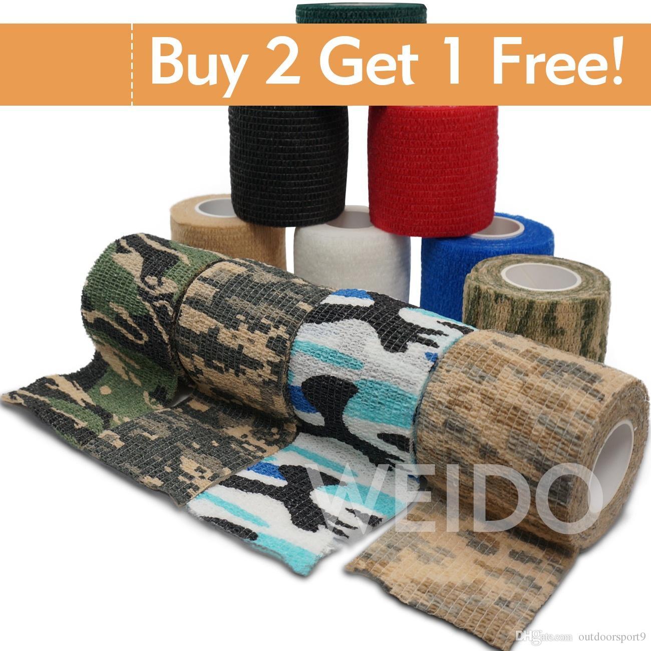 Factory direct wholesale a large number Self-adhesive Bandage Rolls Camouflage Outdoor Camo Hunting Gear Waterproof Stealth Wrap Tape