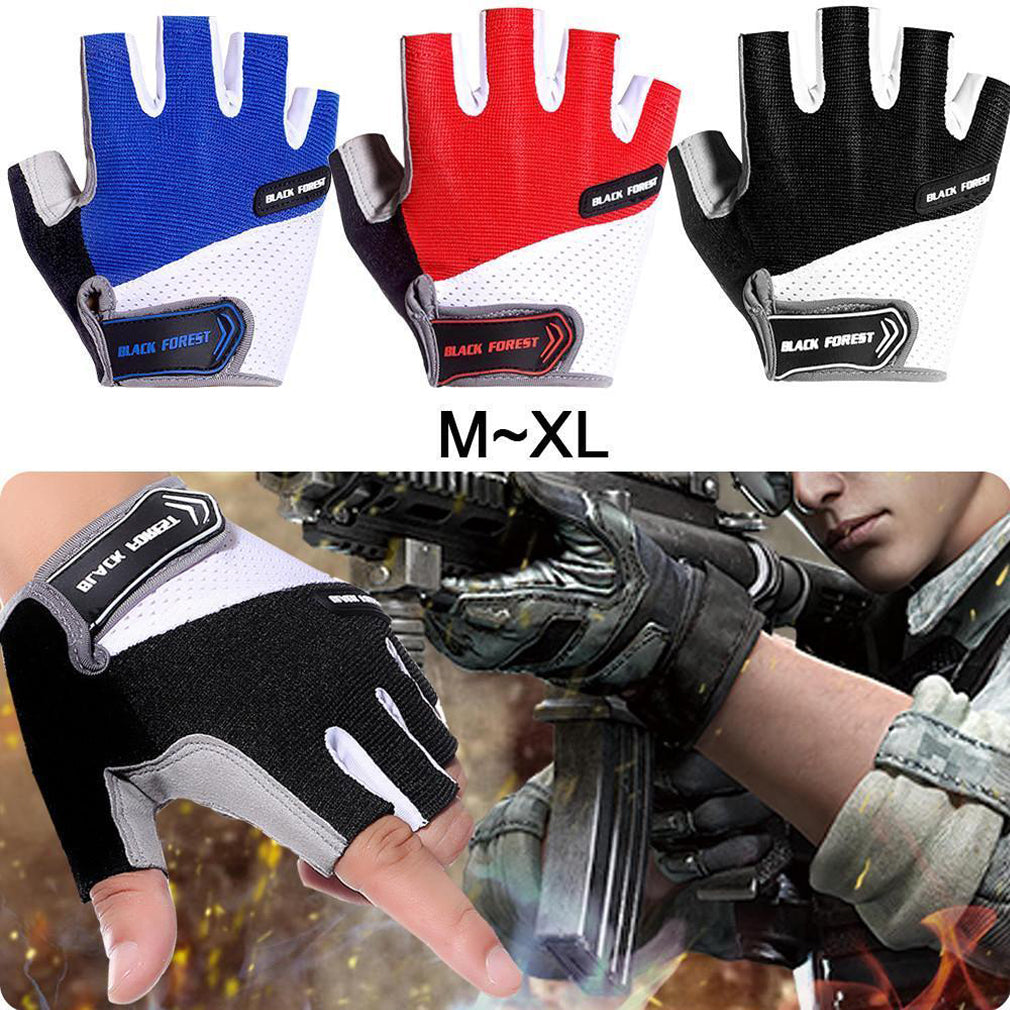 1Pair Half Finger Cycling Gloves Anti-Slip Gel Bicycle Riding Gloves Anti Slip Mountain Bike Glove Anti Shock Sport Cycling