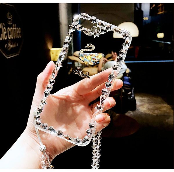 Luxury Water Drill Swan iPhone 8X Cell Shell Women&#039;s New iPhone 7plus Creative 6S Anti-wrestling oppo | vivo