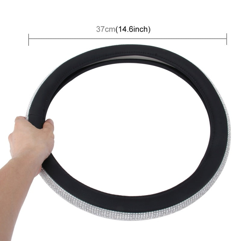 37cm Car Steering-wheel Black&Diamond Luxury Car Steering Wheel Cover Interior Accessories