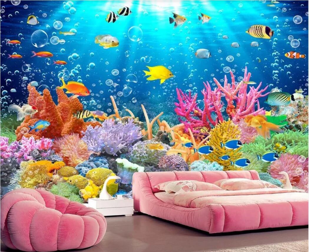 3d wallpaper custom photo mural 3D underwater world dolphin TV background wall decoration painting art canvas pictures wall tapestry 3d