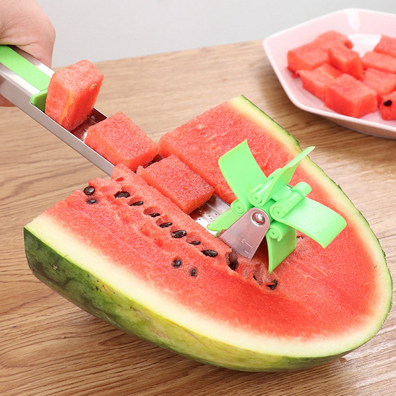 Windmill Watermelon Cutting Stainless Steel Knife Corer Tongs Fruit Vegetable Tools Watermelon Slicer Cutter Kitchen Gadgets