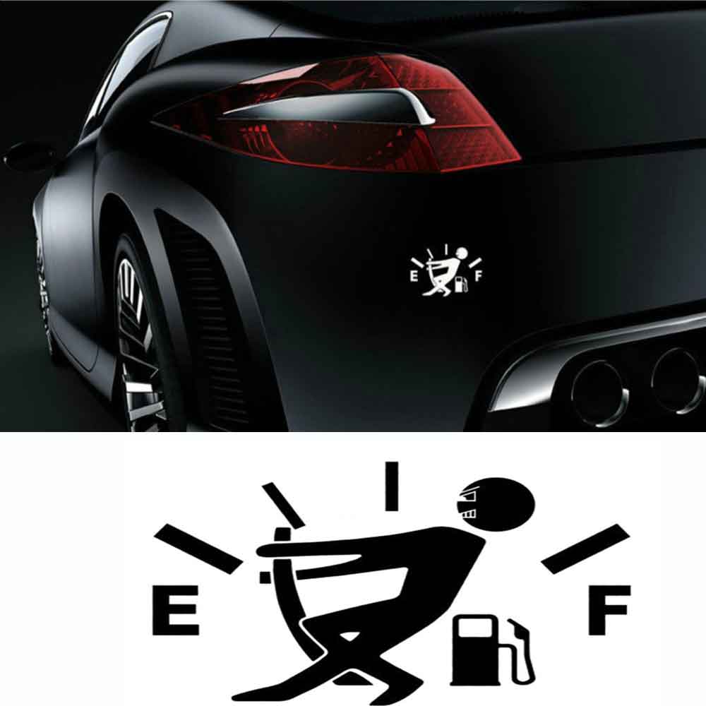 10CM*14CM Funny Car Stickers High Gas Consumption Decal Fuel Gage Empty Stickers Vinyl Car Stickers Car Styling