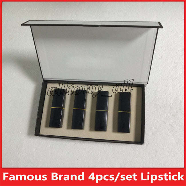Professional Lip Makeup Matte lipstick set 4 color Lips cosmetic black tube 4pcs-kit high quality