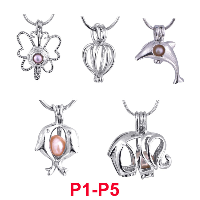 300 different new designs Fashion Jewelry Silver Pearl Cage Jewelry Locket Pendant Findings Cage Essential Oil Diffuser For Oyster Pearl
