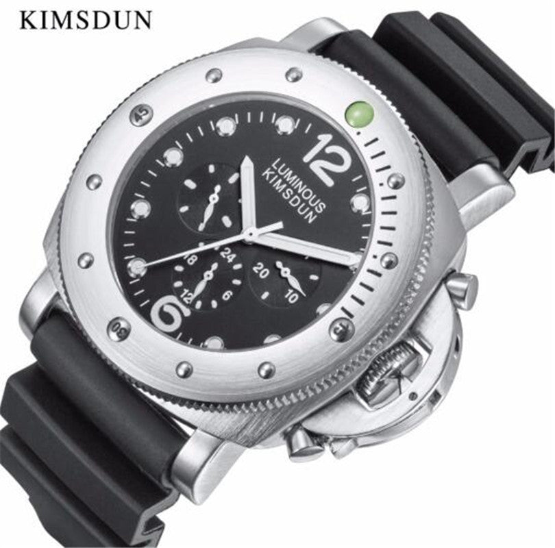 KIMSDUN Watch Men Fashion Casual Sport Mechanical Clock Mens Watches Top Brand Luxury Rubber Band Waterproof Watch Relogio