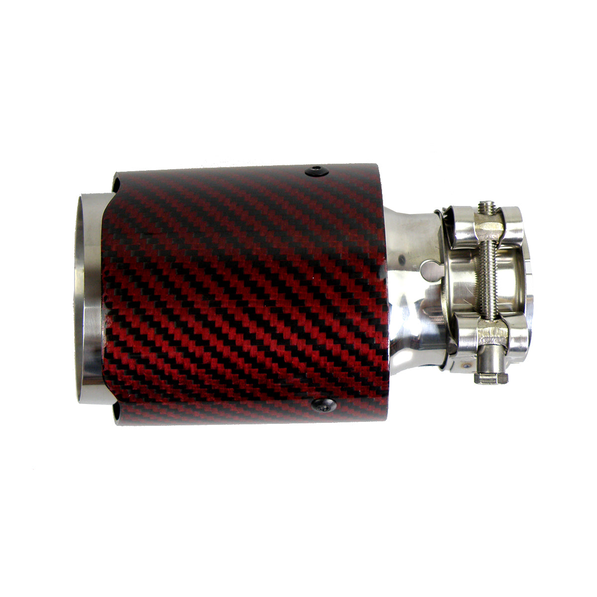 4.5&quot; Outlet Glossy Red Twill Carbon Fiber Exhaust Pipe Straight Edge Muffler Tips Outlet 114mm