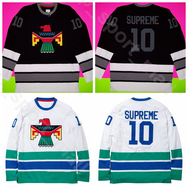 Frank Ocean Thunderbird Bird College Jerseys Men Ice Hockey White Sport Breathable Pure Cotton Embroidery And Sewing Home Black Away