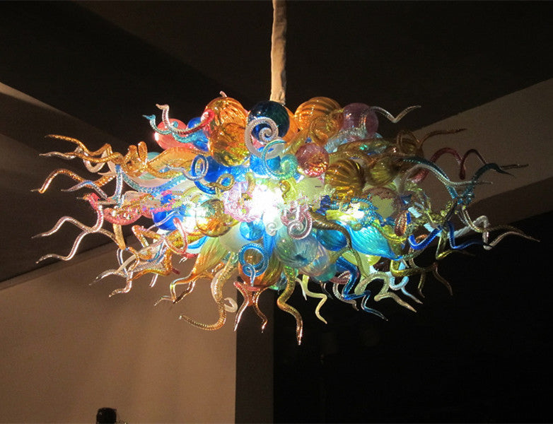 Lamp Colorful Hand Blown Bubble Chandeliers Lighting Office Home LED Pendant Lamps Murano Glass Chandelier Light Fixtures
