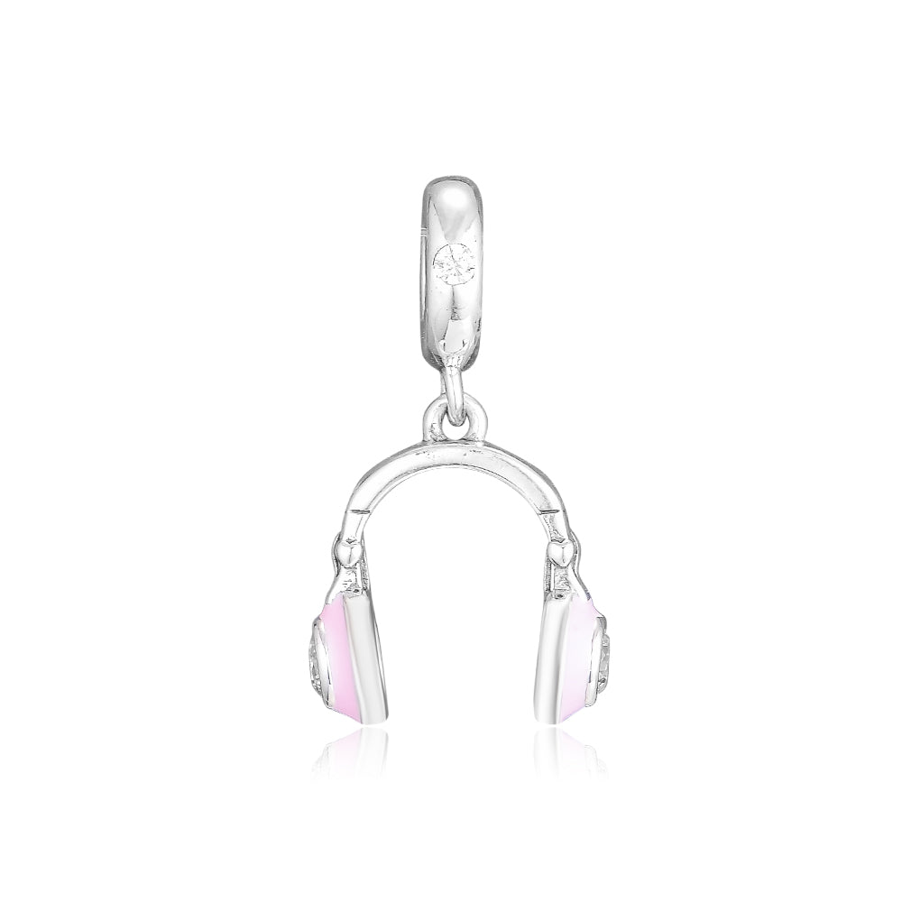 Pink Headphones Hanging Charm For Original Bracelets Sterling Silver jewelry Beads For Jewelry Making Fashion Woman Beads