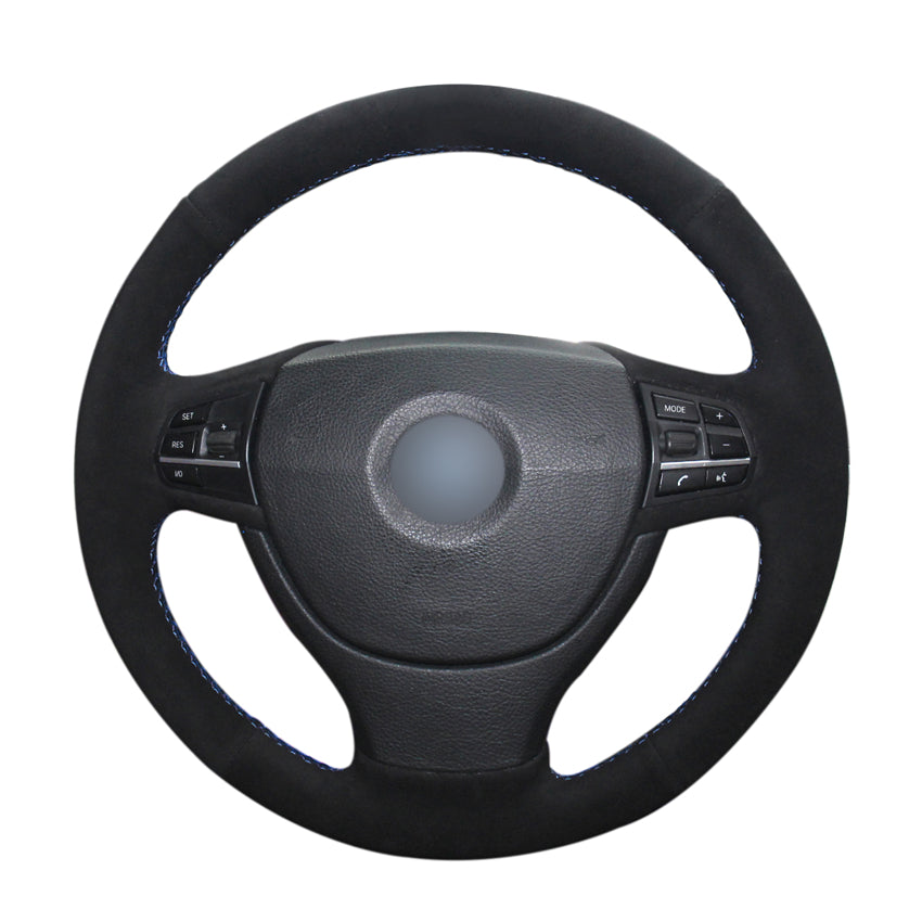 DIY Black Suede Car Steering Wheel Cover for BMW F10 523Li 525Li 2009 730Li 740Li 750Li Accessories Parts