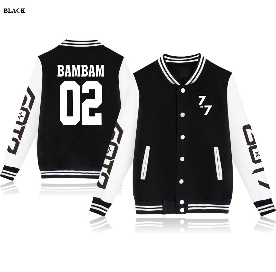Blackday K-pop New GOT7 7FOR7 Cool Baseball Jacket Men-Women Print Outwear Jacket College Style Clothes Plus Size 4XL