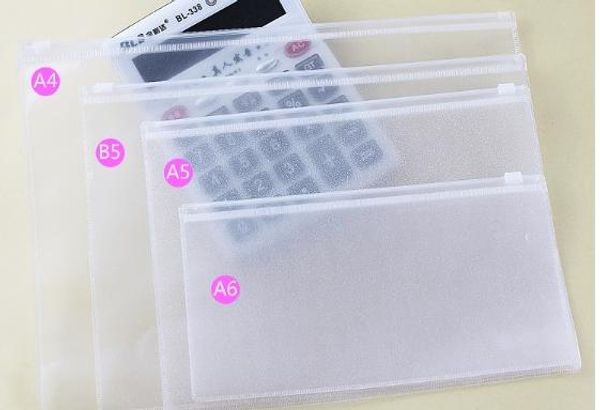 Document Folder File Zipper Bags Plastic Wallets Folder Zipper File Bag Pencil Case Makeup School Office Supply