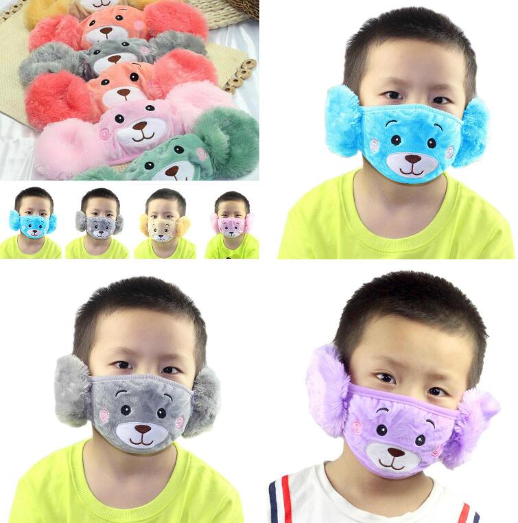 Kids Mouth Mask Protective Face Masks Child Warm Winter Cotton Mouth Masks Folded Breathable Anti Dust Street Mask 2 In 1 Ear MASK