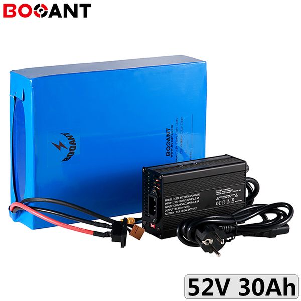 14S 52V 30Ah 1500W lithium ion battery 51.8V 1000W electric bike pack 18650 for 48V motor kits Free Taxes to EU US