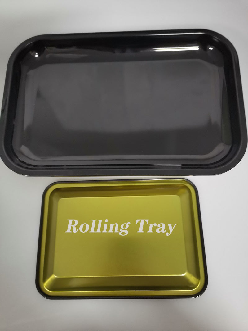 DIY Rolling Tray Metal Cigarette Smoking Rolling Tray Herb Tobacco Tinplate Plate Discs Smoke Cigarette Paper Tray