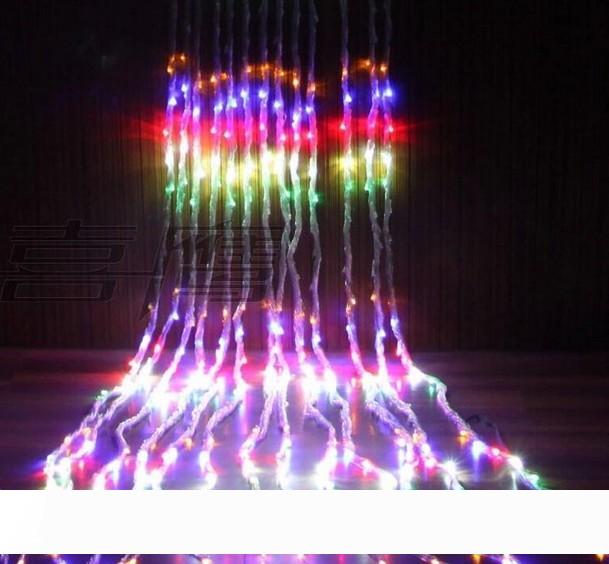 Strings 3m Christmas Wedding Party Background Holiday Running Waterfall Water Flow Curtain LED Light String 336 Bulbs waterproof