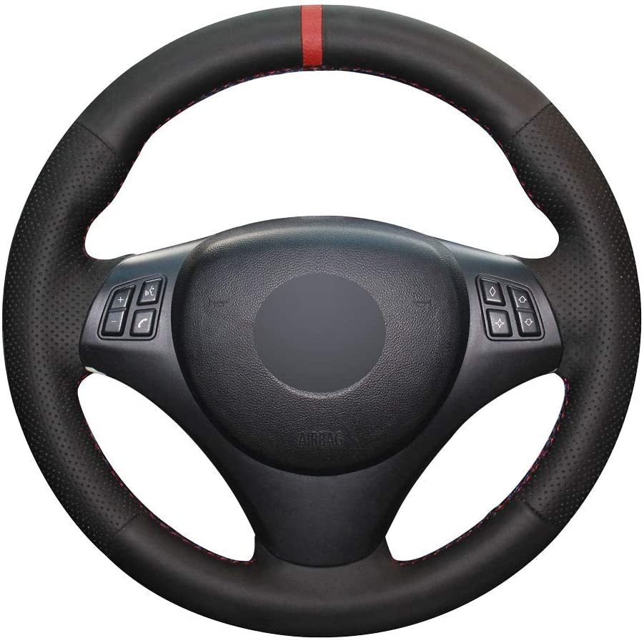 DIY Steering Wheel Cover for BMW M3 2008-13 E81 E82 E87 E88 2006-11 E90 E91 E92 E93 Black Breathable Interior Accessories