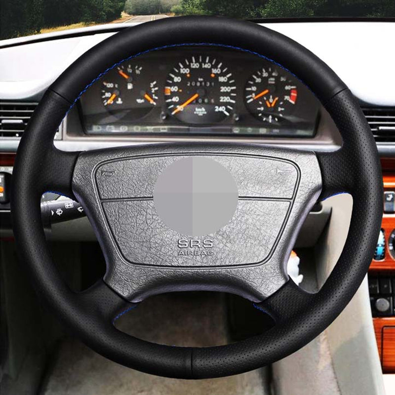 DIY Black High Soft Artificial Leather Car Steering Wheel Cover for Mercedes Benz E-Class W210 E 200 240 320 280 1995-2002