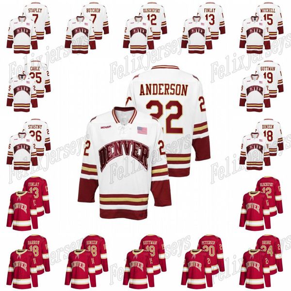 Hockey Jerseys Denver Pioneers NCAA College Hockey Jersey Glenn Anderson Will Butcher Liam Finlay Liam Finlay Matt Carle