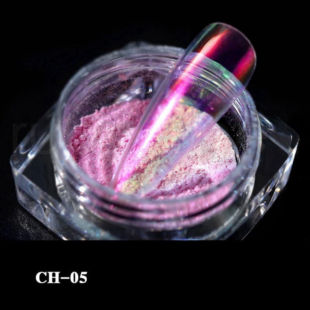 Ice Through Nude Aurora Nail Powder Mermaid Mirror Magic Mirror Powder UV Gel Pigment Laser Nail Art Decorations Mermaid Nail Glitter