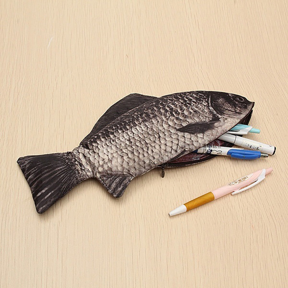 Pencil Bag lifelike Creative Carp Pen Bags Realistic Fish Shape Make-up Pouch Pens Pencils Case For Stationery School Supplies Kids Gift