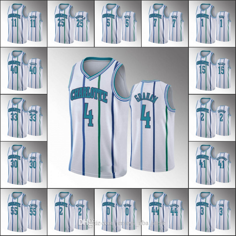 2021 Charlotte&#132;Hornets&#132;Men Devonte Graham Miles Bridges Kemba Walker Anniversary Swingman White Custom Jersey