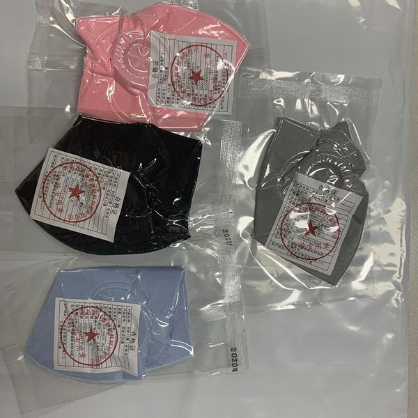 Ice Silk Face Mask with Breathing Valve Washable mascarilla Reusable Anti-Dust Protective white Recycle Designer adult masks