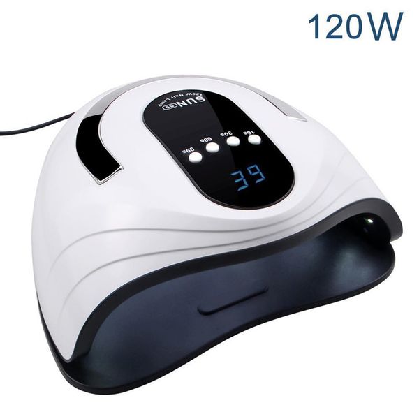 120W LED Nail Lamp Nail Dryer Dual Hands 42PCS LED UV Lamp for Curing UV Gel Nail Polish with Motion Sensing Manicure Tool