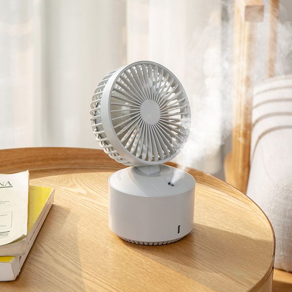New Household Mini Spray Fan 2000mah 5 Gears Wind Speed Summer Water Mist Fan Intimate Sleep Night Light USB Desktop Fan