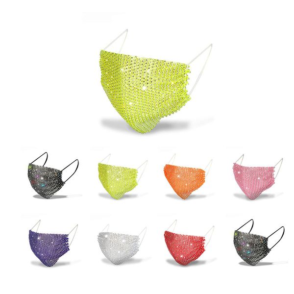 designer face mask fashion female with drill sun protection summer decoration rhinestone facemask pink masks